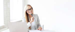 businesswoman with documents